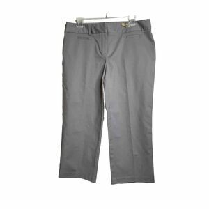 Apt 9 Womens Maxwell Fit Capri Dress Pants Gray Size 10 Mid Rise Career